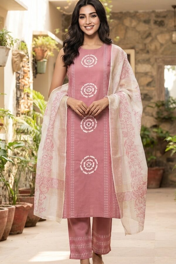 Premium Cotton Floral Printed Kurta Set with Dupatta