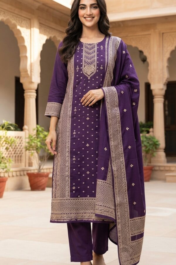 Embroidered Kurta Set with Dupatta